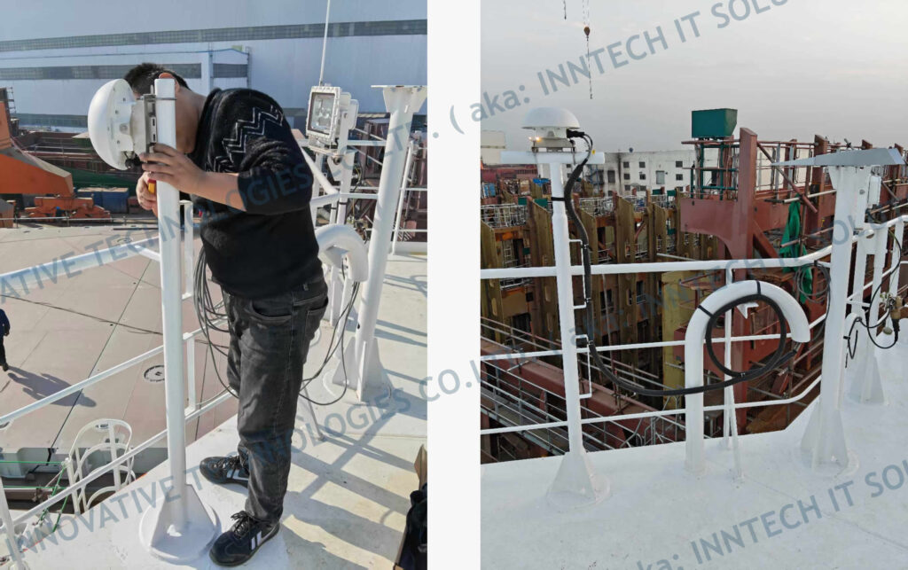 Maritime IT China – Peplink antenna installation on vessel under construction